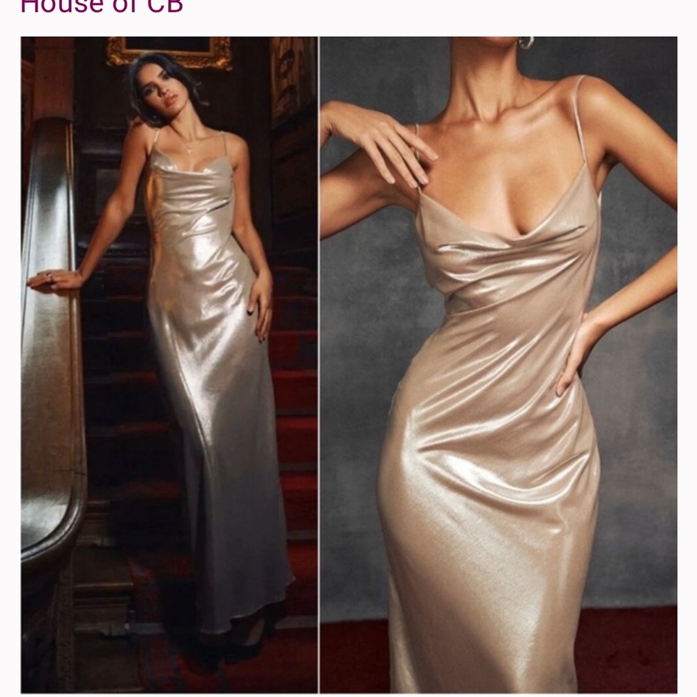 House of CB Leila Champagne Gown xs